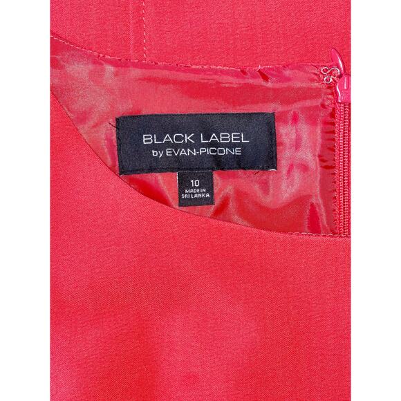 Womens Black Label by Evan Picone Red Coral Sleeveless Sheath Midi Dress 10‎ - Picture 6 of 8